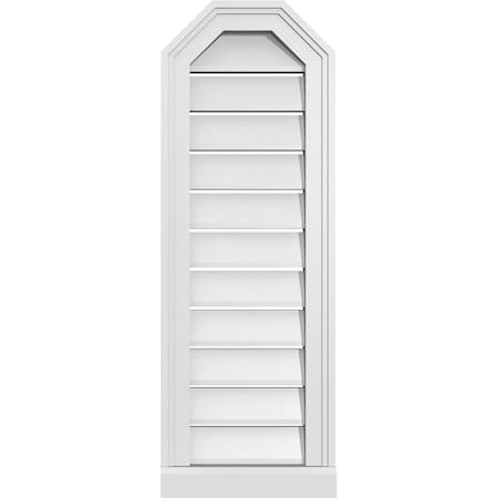 Ekena Millwork Octagonal Top Surface Mount PVC Gable Vent w/ 2"W x 2"P Brickmould Sill Frame, 12"W x 34"H GVPOT12X3403SF